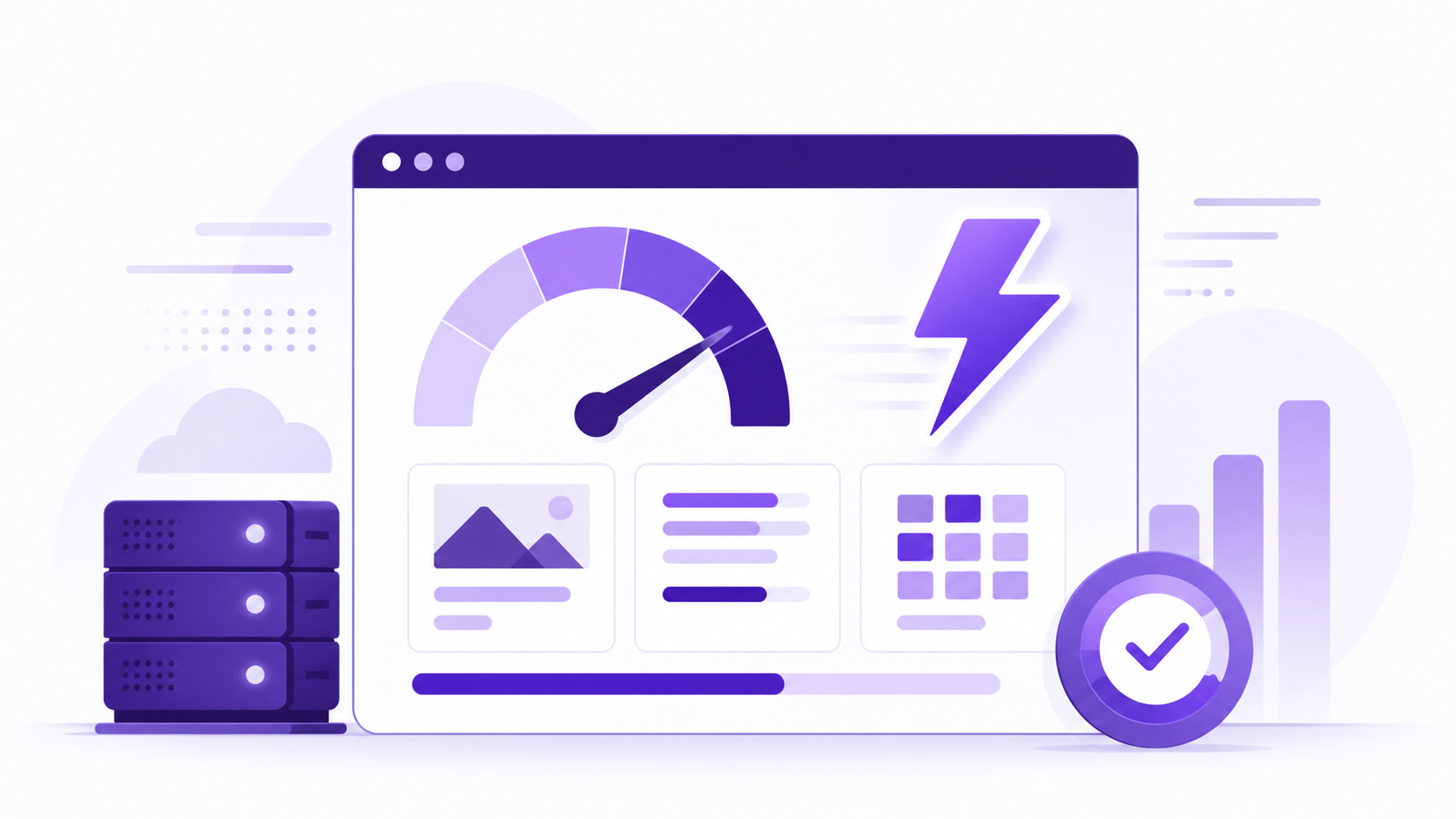Illustration of website speed and performance optimization