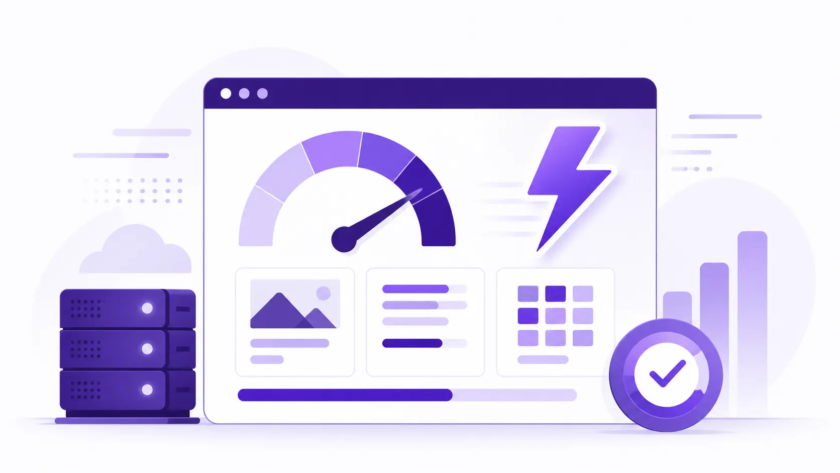 Illustration of website speed and performance optimization