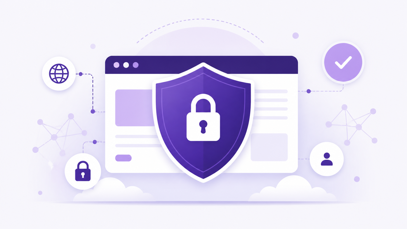 Illustration of website security and data protection