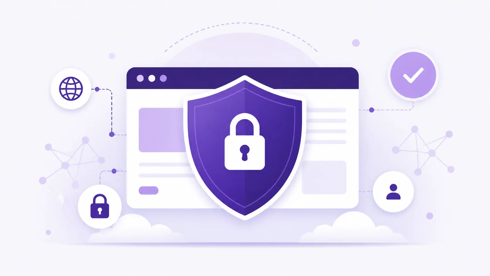 Illustration of website security and data protection